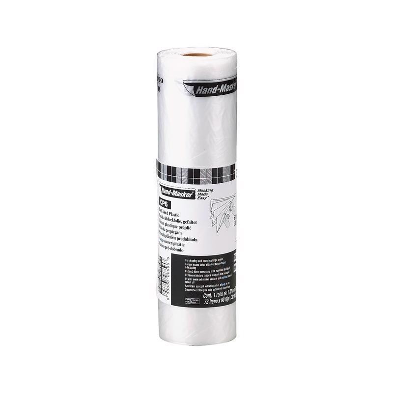3M CP6 Hand-Masker Plastic Masking Film 90 L ft.x6 W ft.x0.35 Thick mil.