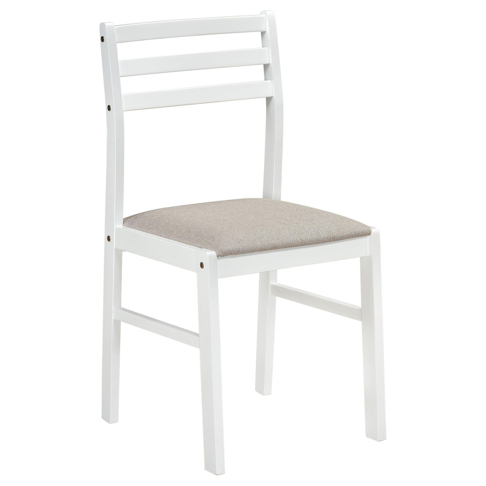 Coaster Bucknell 3-Piece Round Wood Drop Leaf Dining Table Set in White/Beige