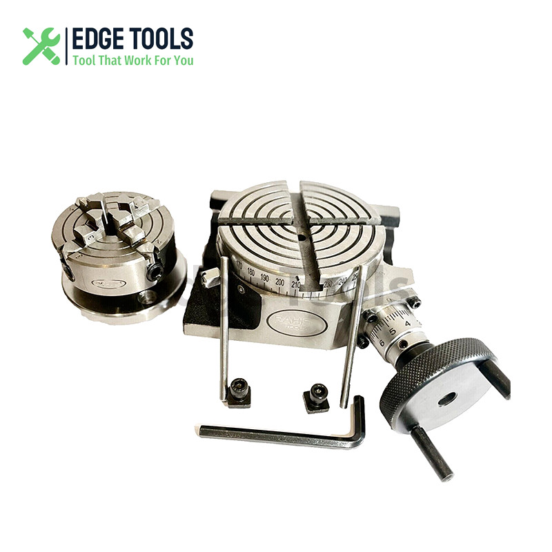 HV 4 "Rotary Table With 70 mm  4 Jaw Independ Chuck Lathe + Back plate EDGETOOLS