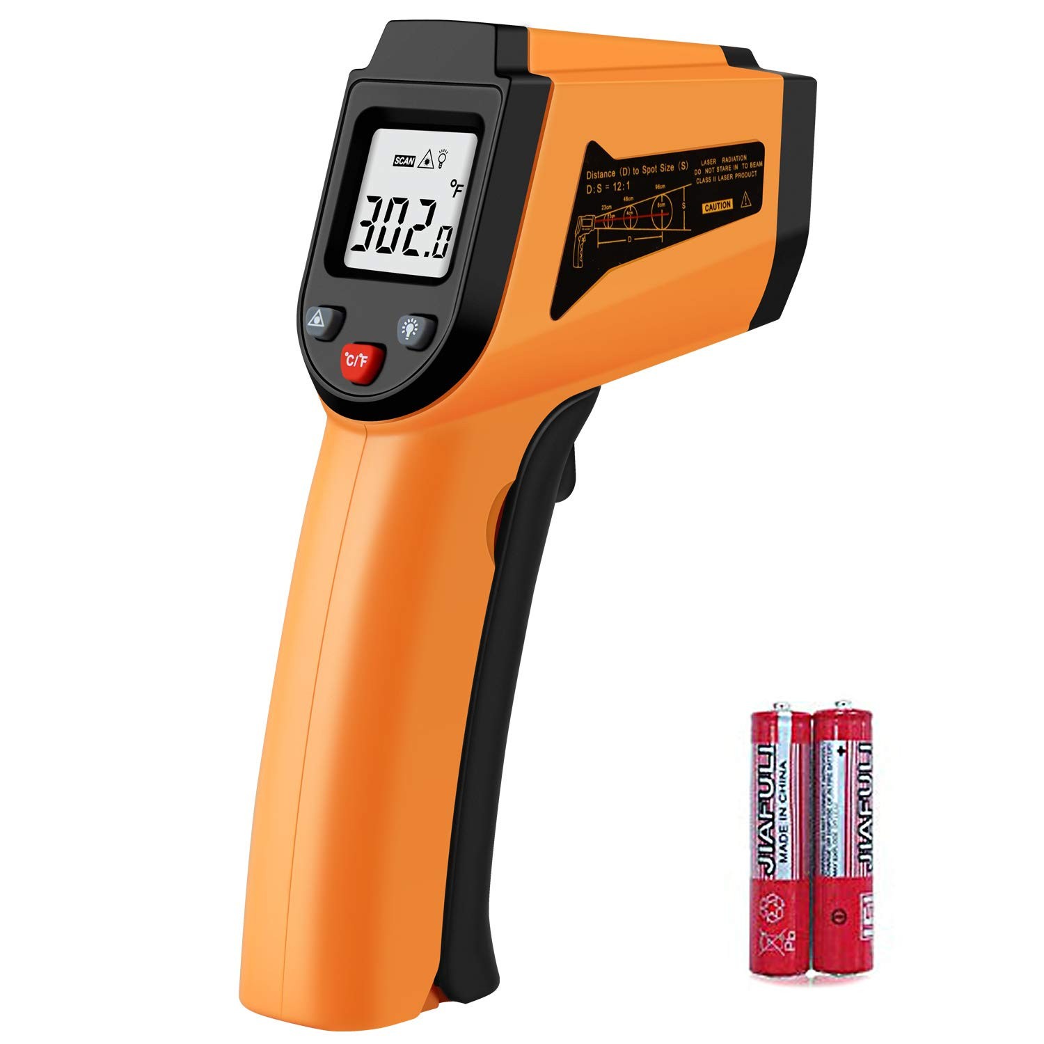 Termómetro infrarrojo digital láser temperatura pistola pantalla LCD colorido