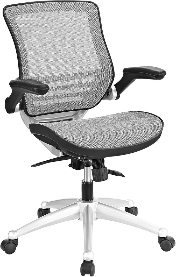 Modway Edge All Mesh Office Chair In Gray With Flip-Up Arms