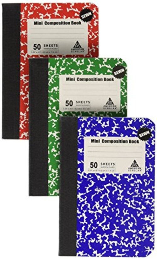 Note Pad, 3 Pack in 3 different color Red, Green & Blue