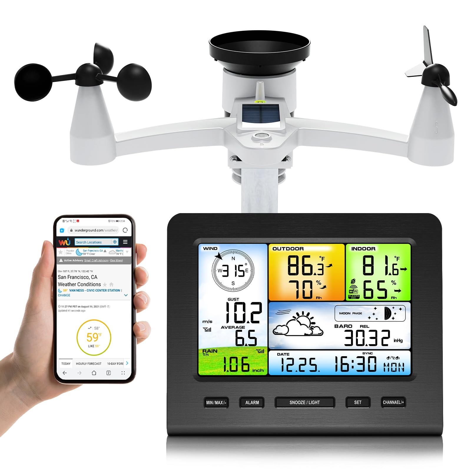 Urageuxy Weather Station Wireless Indoor Outdoor, Home Weather Stations with ...