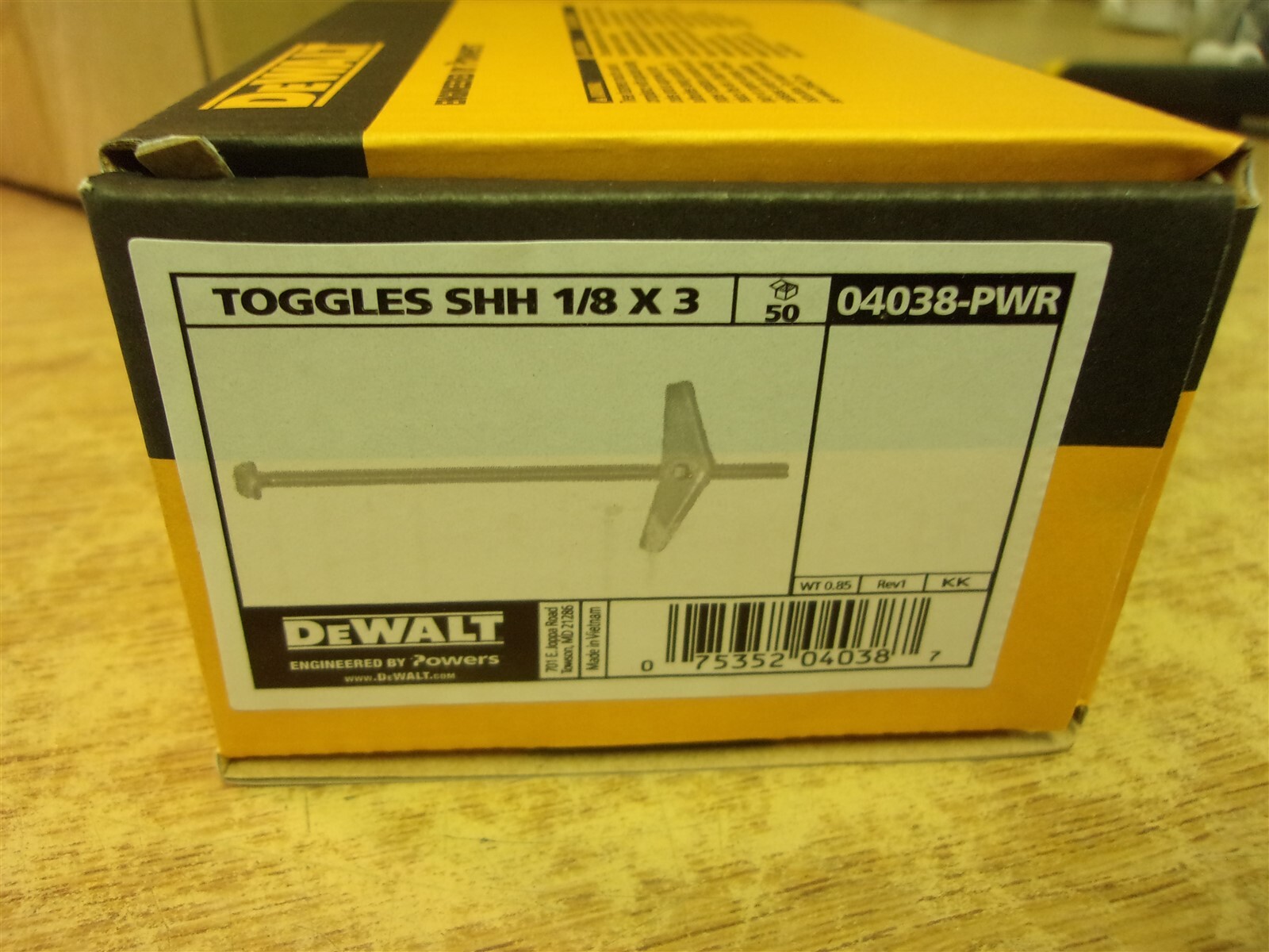 NEW Dewalt Powers Toggles shh 1/8"x3 04038-PWR box of 50*FREE SHIPPING*
