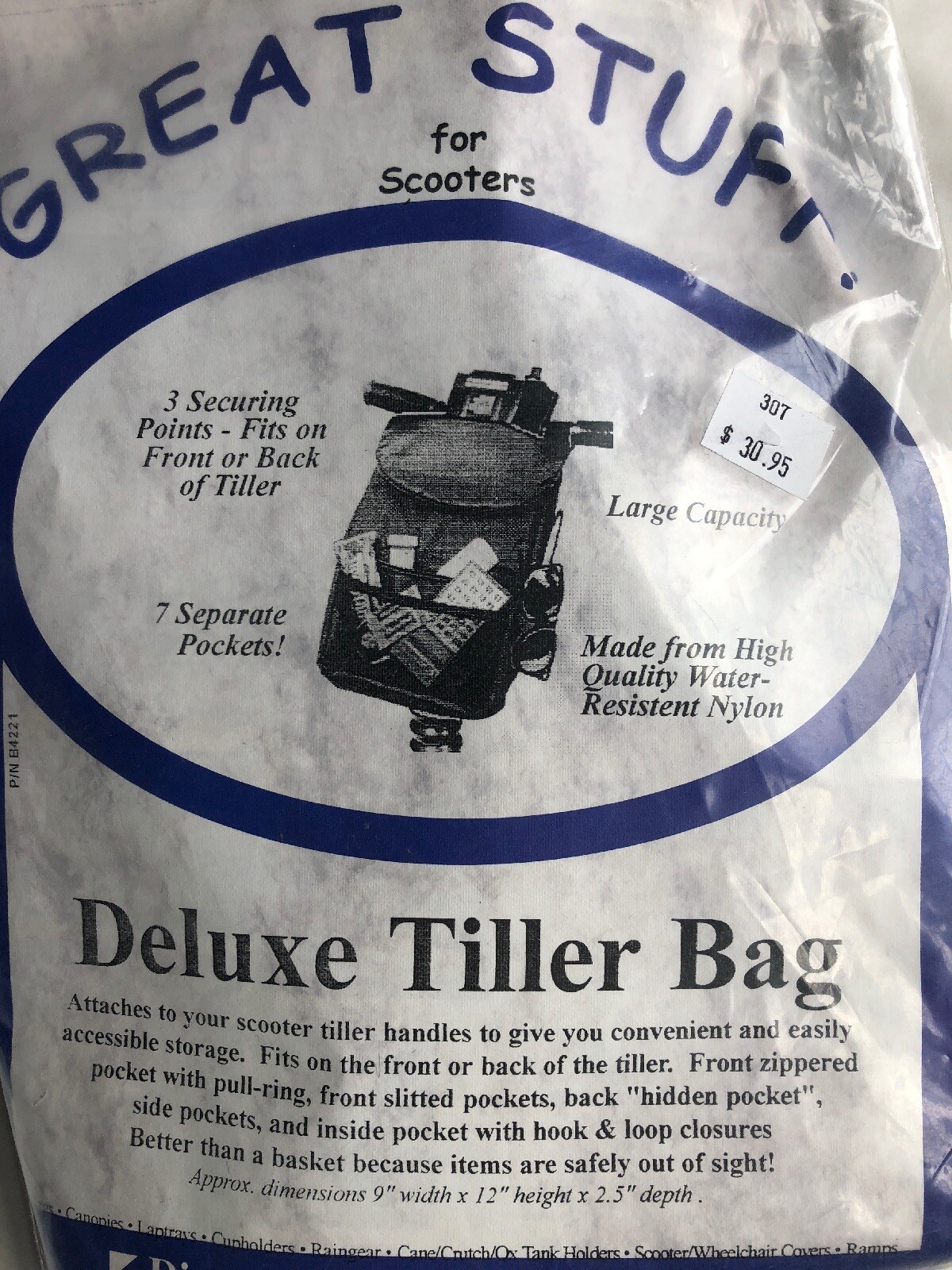 Diestco Great Stuff Tiller Bags For Scooters Standard & Deluxe Made In USA
