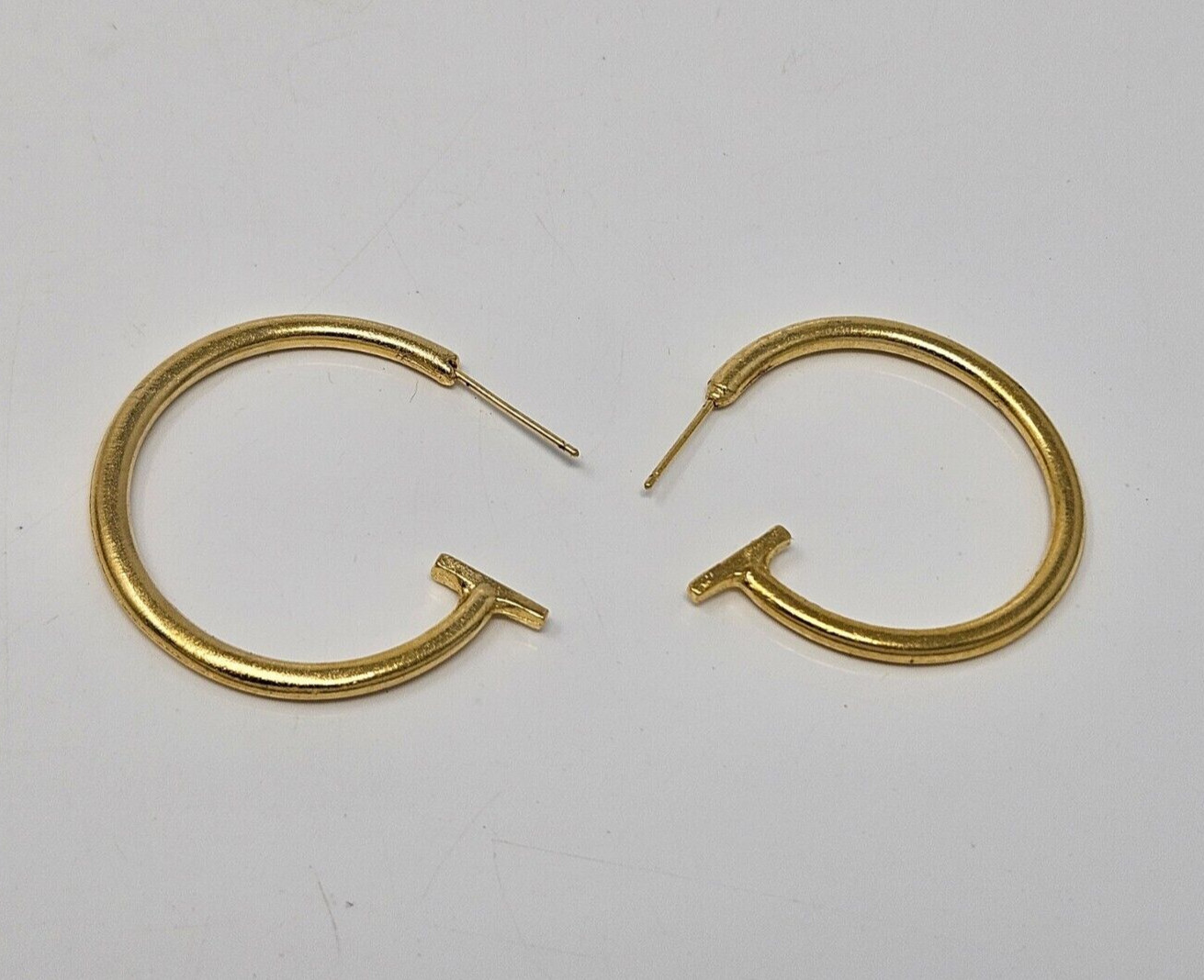 10 pair Gold 30mm Round Half Open Hoop Earrings with Bar End Crafts Jewelry
