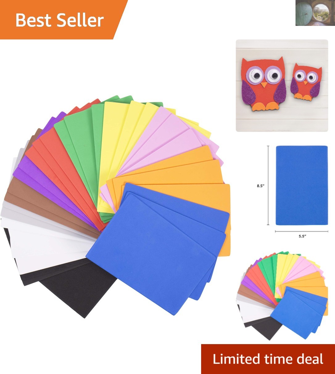30 Vibrant Rainbow Foam Sheets (5.5x8.5 inches) for Endless Craft Creativity
