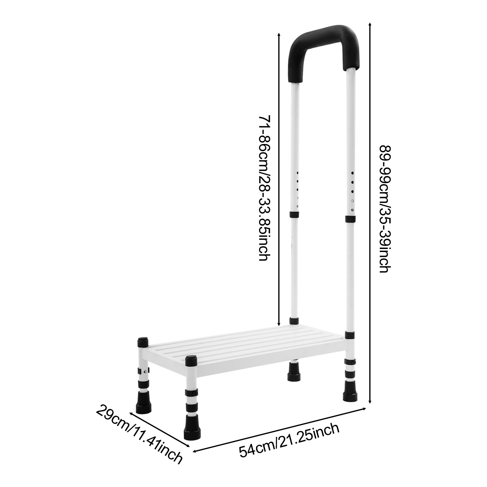 Step Stool with Handle, Adult Ramp with Handrail, Metal Stepping Stool