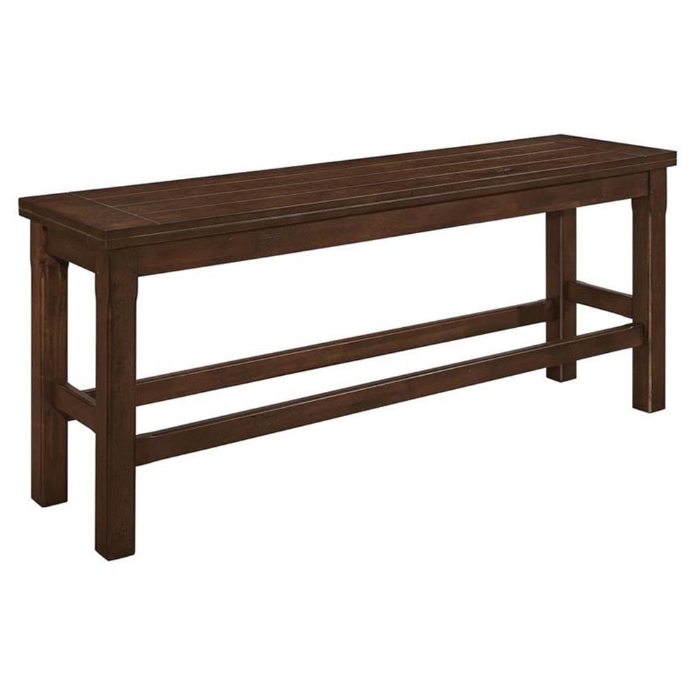 Lexicon Schleiger Wood Counter Height Dining Bench in Dark Brown