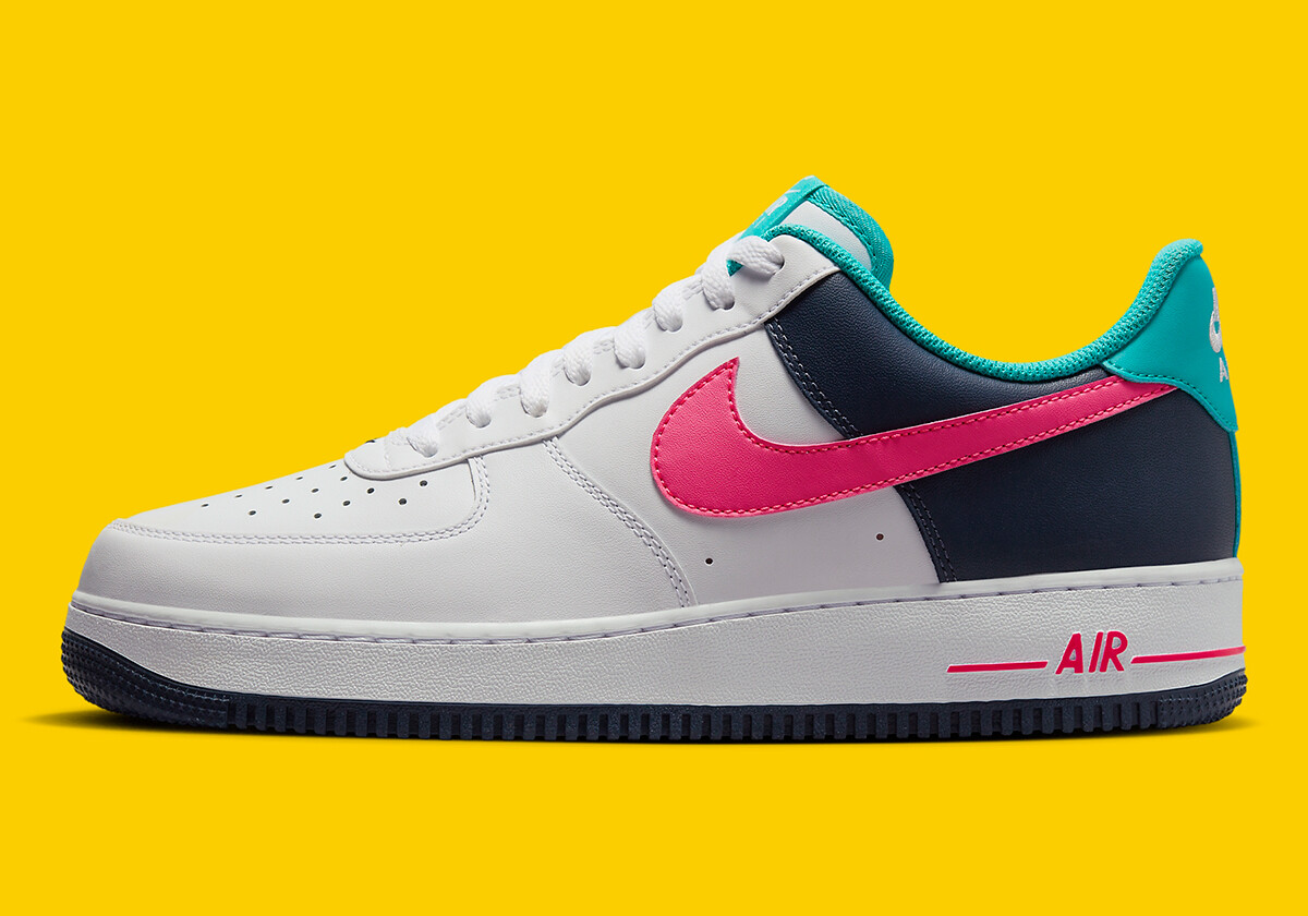 Nike Air Force 1 '07 Low Neon 90's White Racer Pink Blue HF4849-100 Men's NBY