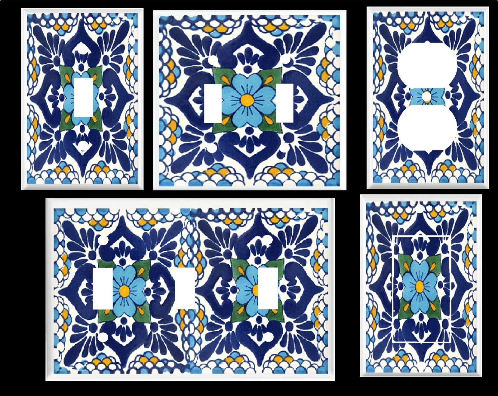 MEXICAN TALAVERA TILE STYLE #1 IMAGE LIGHT SWITCH COVER PLATE PLASTIC PLATES