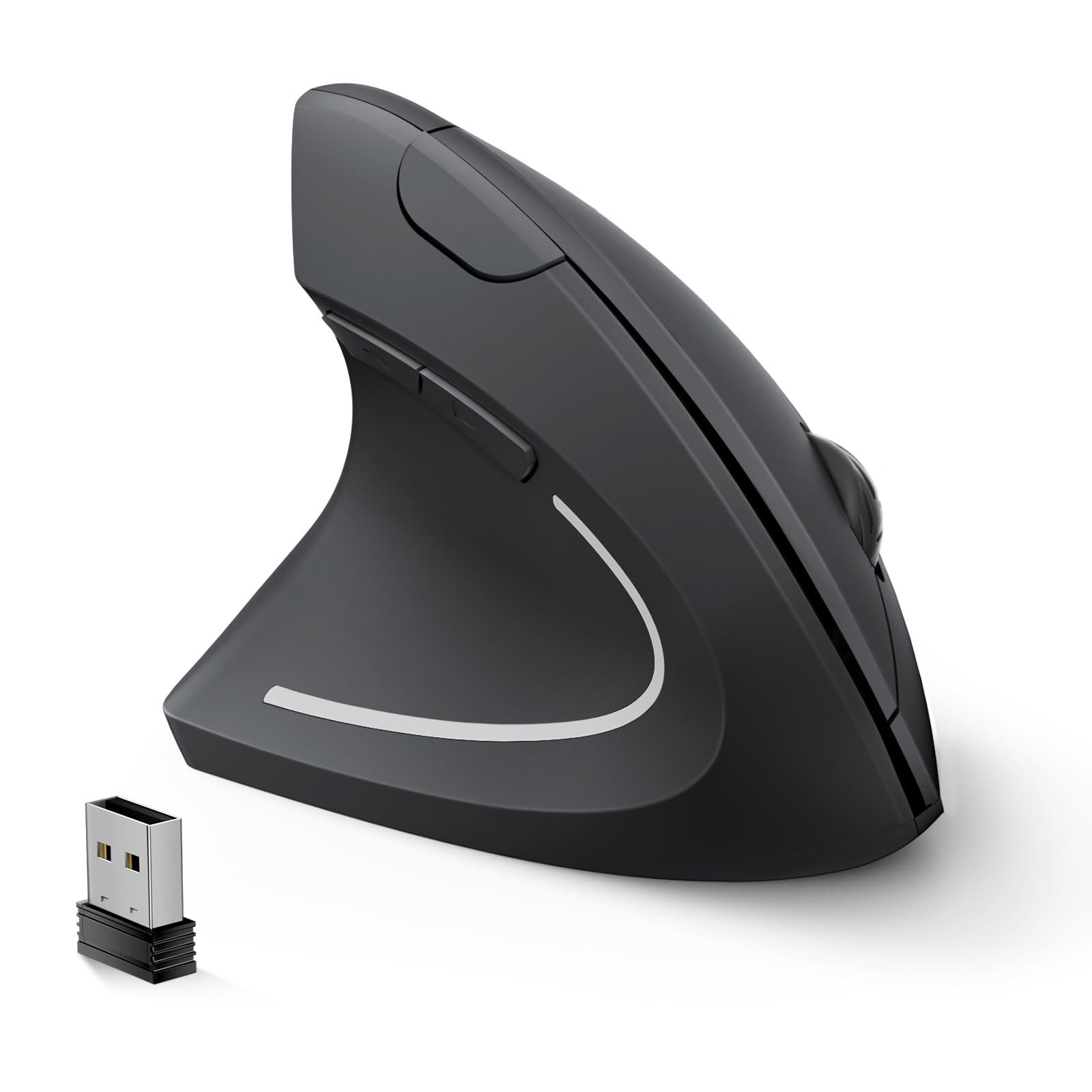 Left Handed Ergonomic Mouse, Vertical Wireless Mouse for Left Hand, 2.4G USB ...