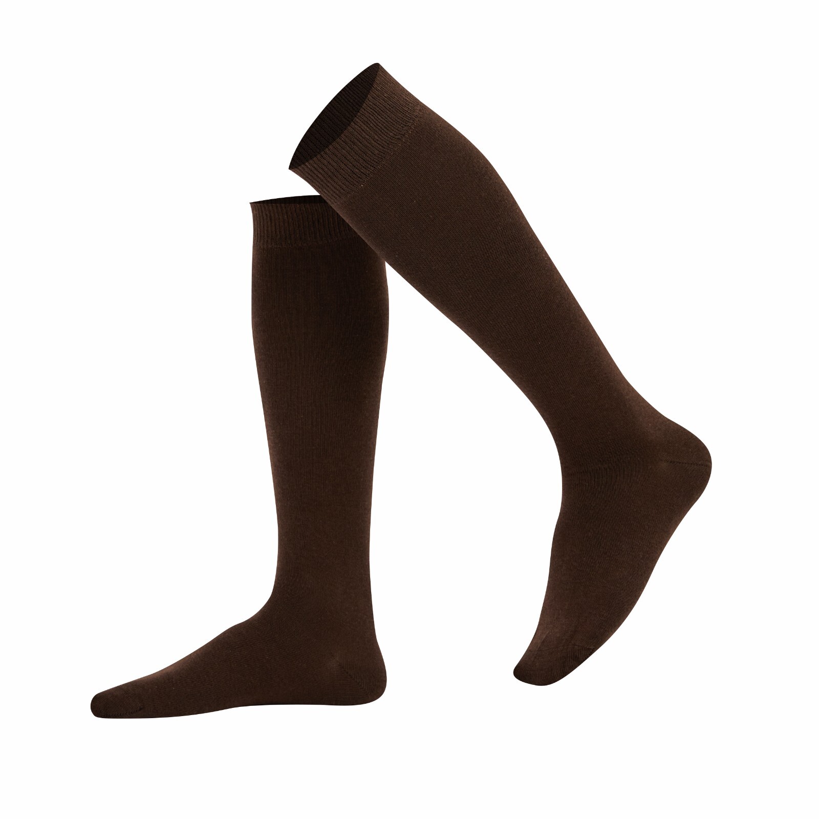 Mysocks Unisex Knee High Socks Plain, Combed Cotton, Seamless Toe