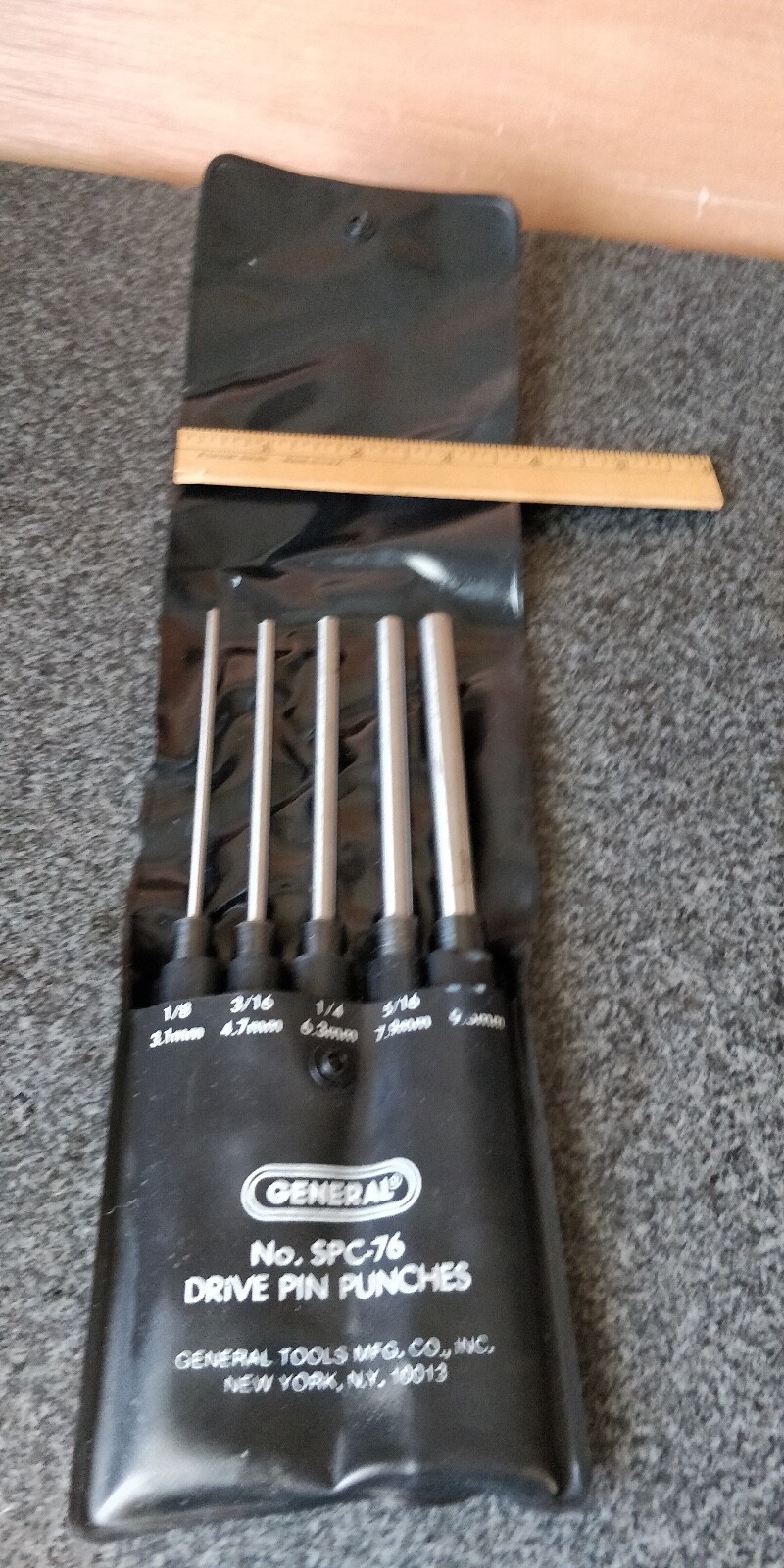 GENERAL SPC-76 DRIVE PIN PUNCHES w/PLASTIC CASE
