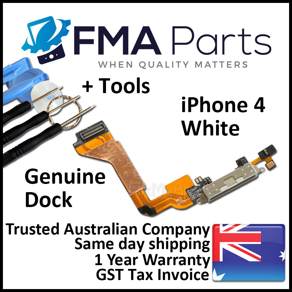 iPhone 4 OEM Dock Connector Microphone White Flex Cable Replacement Tools Kit