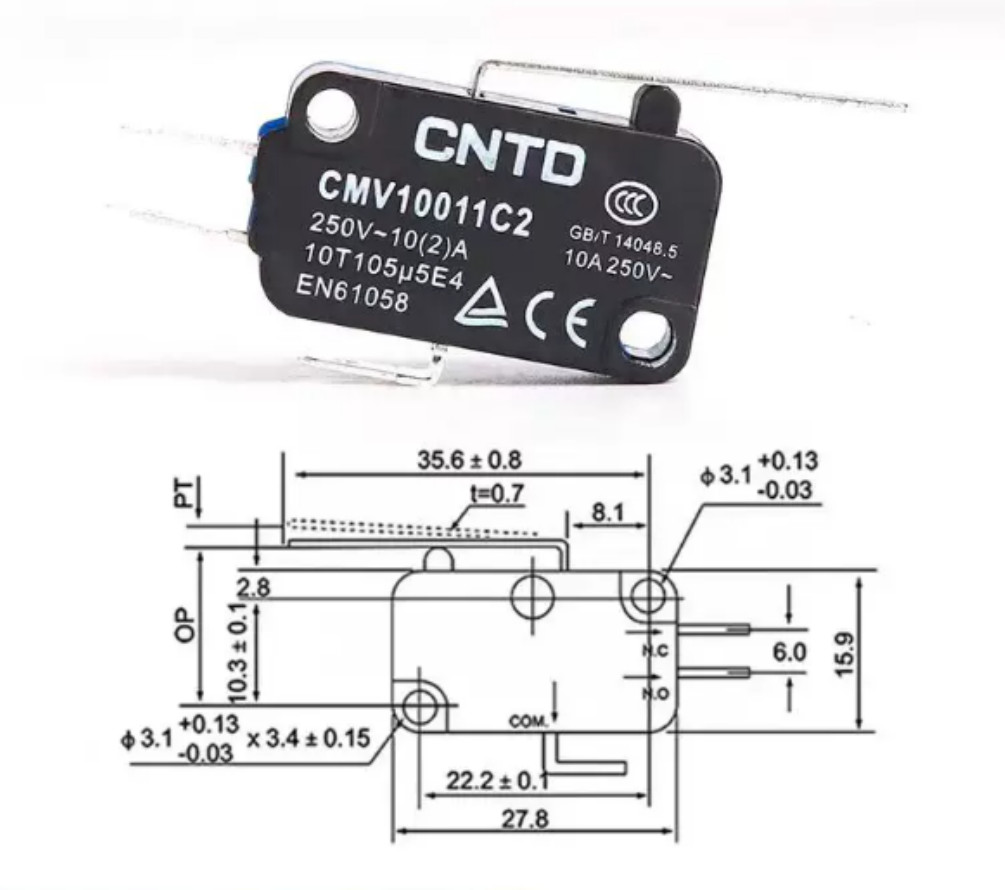 10PCS NEW CNTD CMV10011C2 MICRO SWITCHES