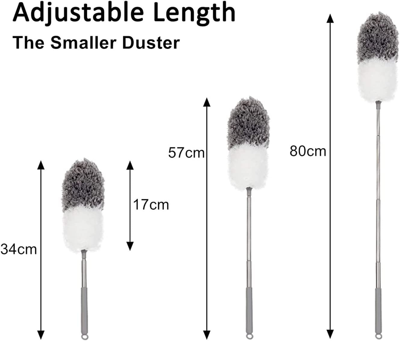 BOOMJOY Microfiber Feather Duster with Extendable Pole and Bendable Head, 100" T