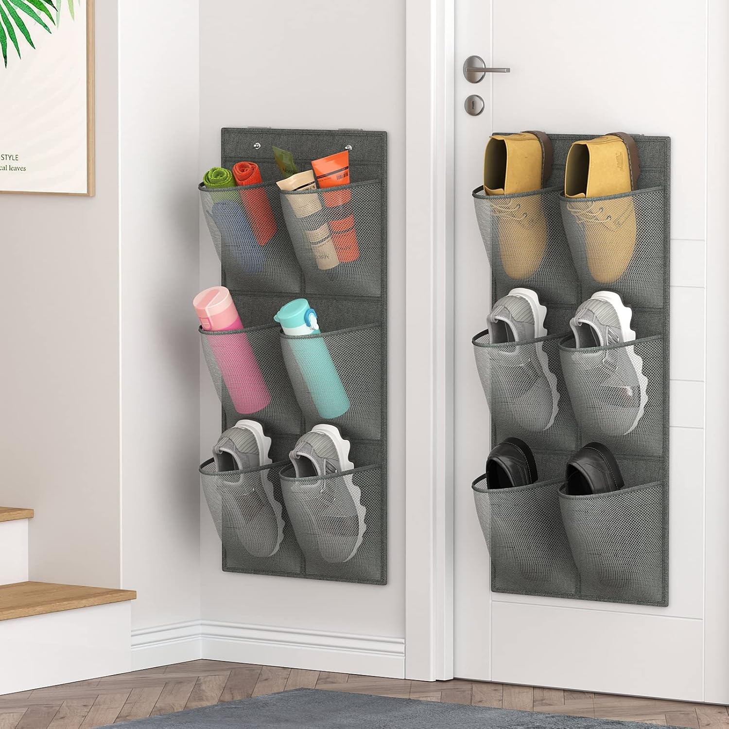 2 Pack RV Shoe Storage, 12 Large Mesh Pockets Closet Door Hanging Shoe Rack Orga