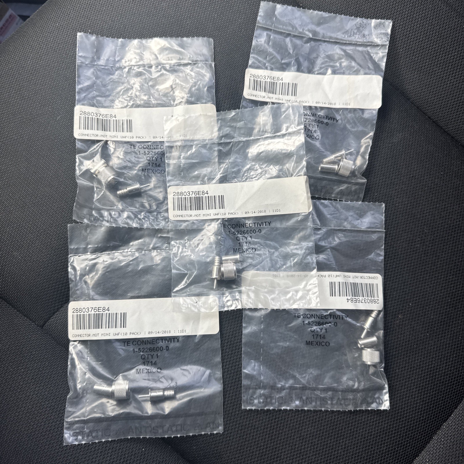 Lot Of 5 Mini-UHF Coax Antenna Connector P2880376E84