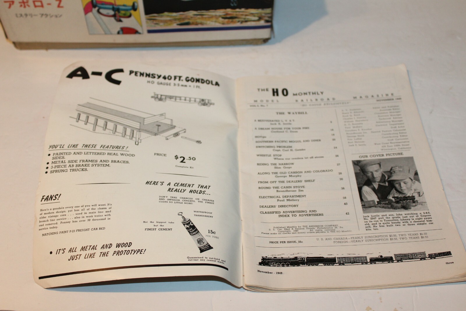 VINTAGE THE 'HO' MONTHLY MODEL RAILROAD MAGAZINE NOVEMBER 1949