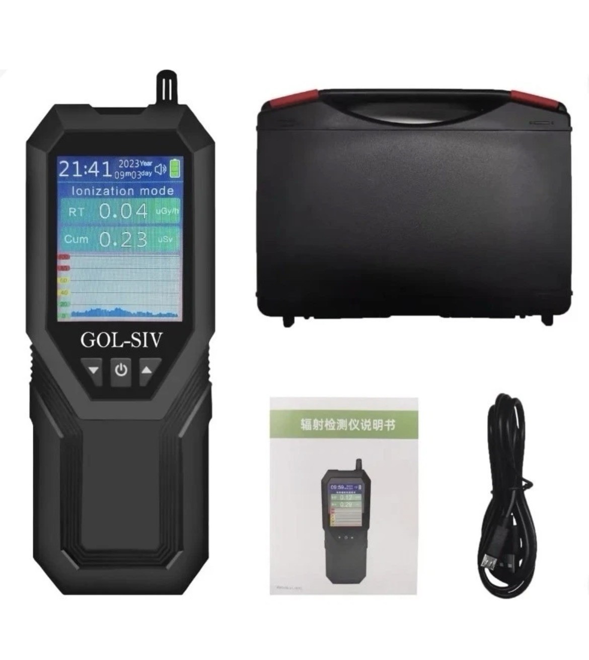 Geiger Counter, Portable Nuclear Radiation Detector w/ LCD Display & Smart Alarm