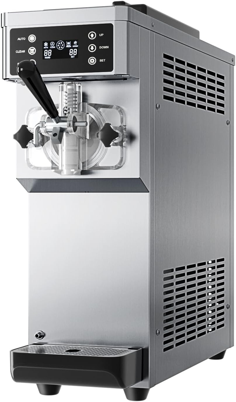 Commercial Ice Cream Maker Machine 1200W Single Flavor Soft Serve Ice Cream Mach