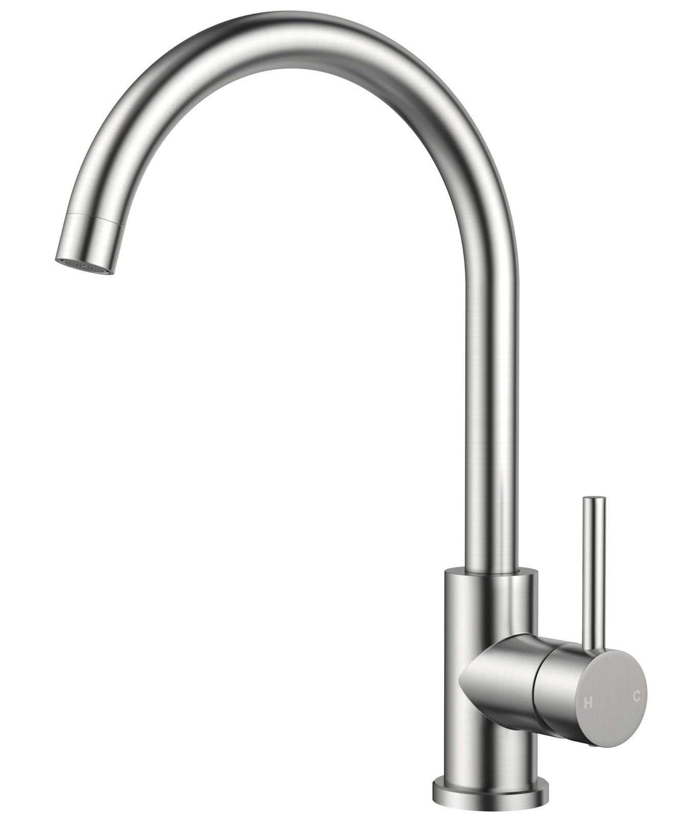 FORIOUS Kitchen Faucet, Brushed Nickel Commercial Modern Single Handle Faucet