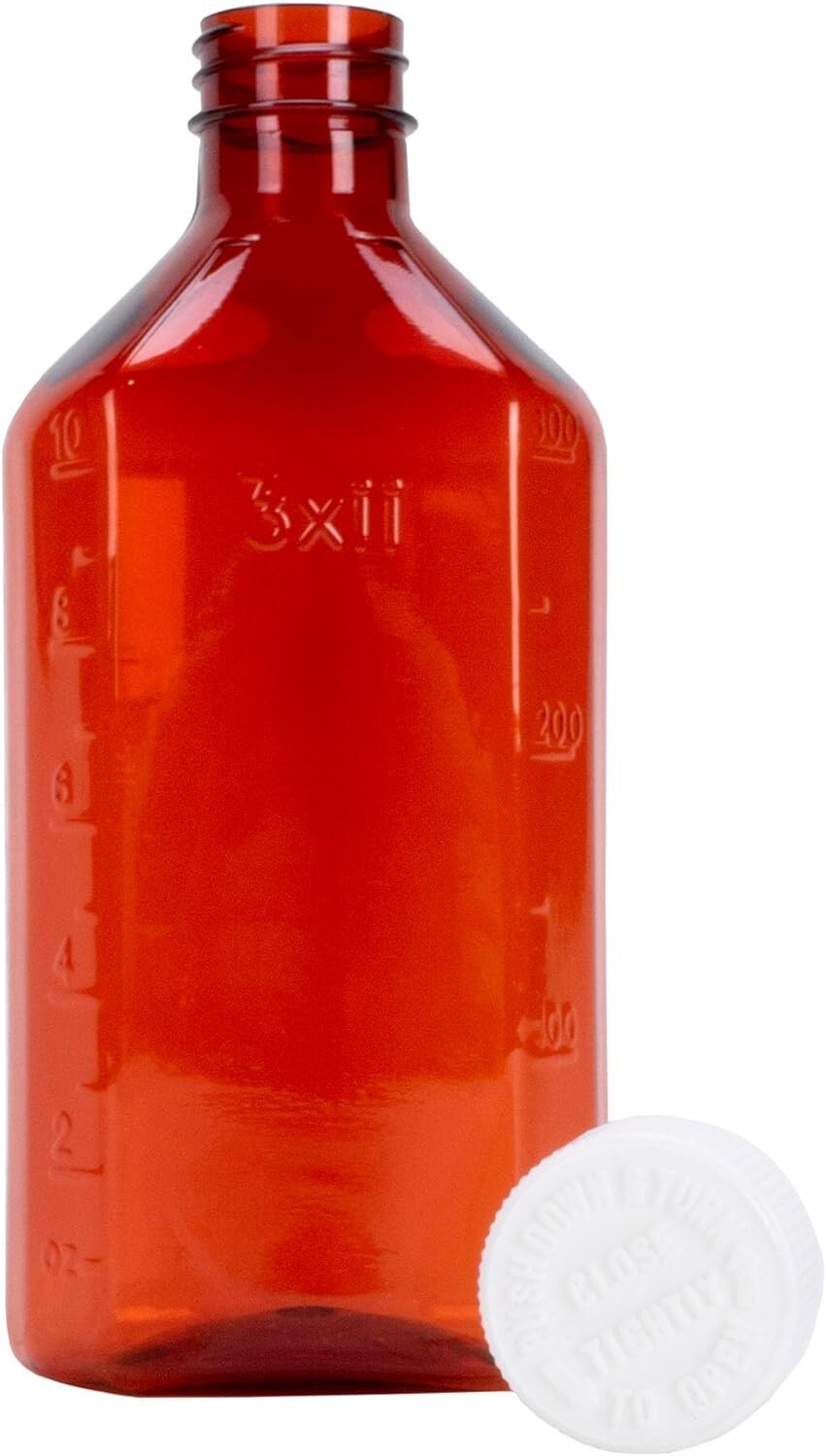 Amber Plastic Graduated Ovals, 12 oz, 4/Pack