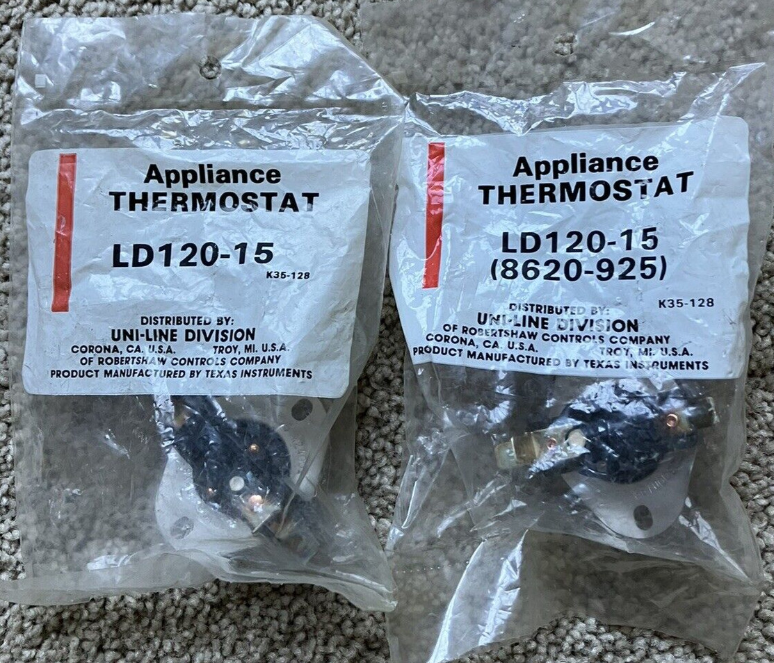 Lot of 2 - LD120-15 Appliance Thermostat