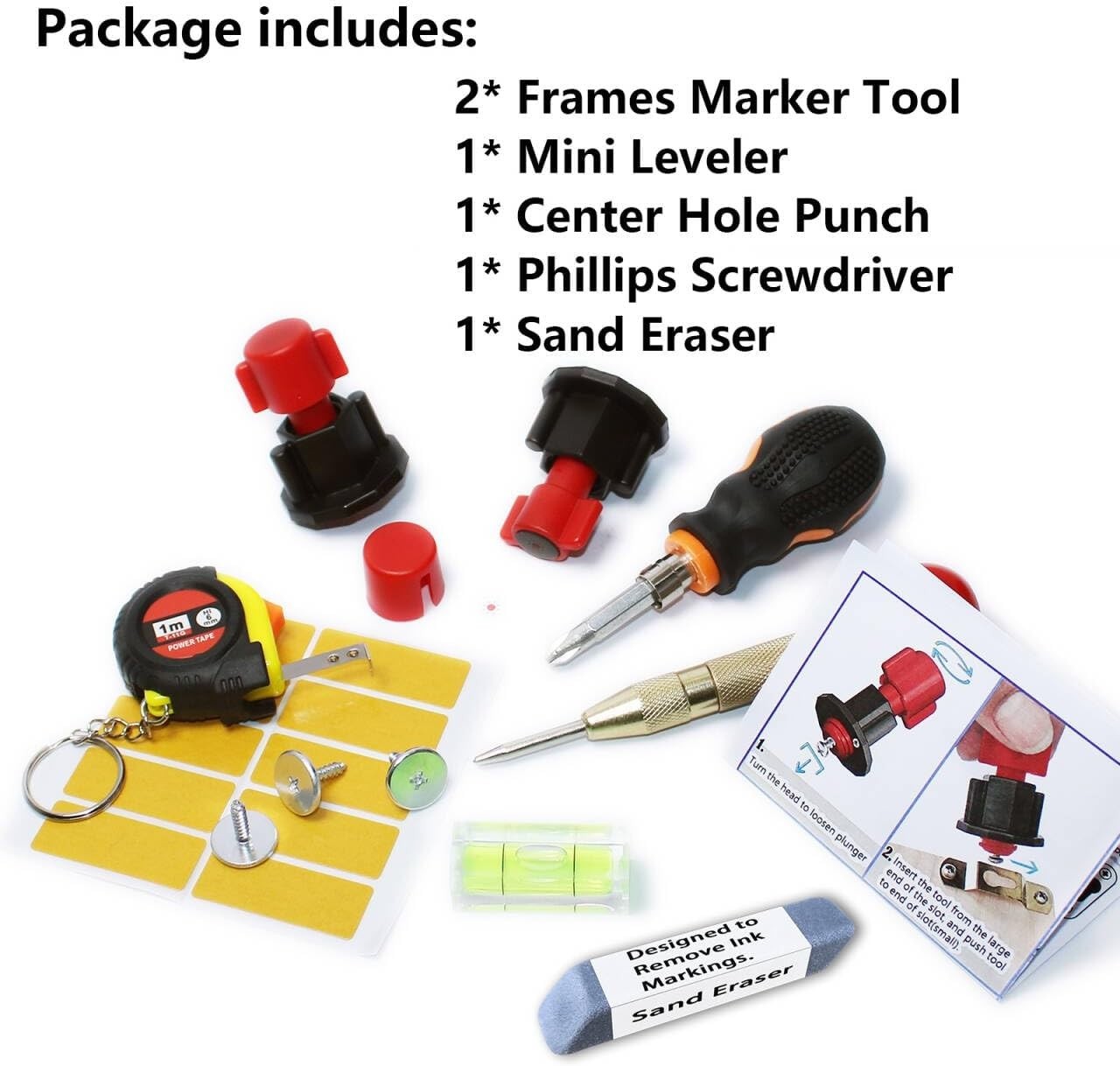 Reusable Picture Hanging Helper Tool & Level - Perfect for Frames and Art Decor