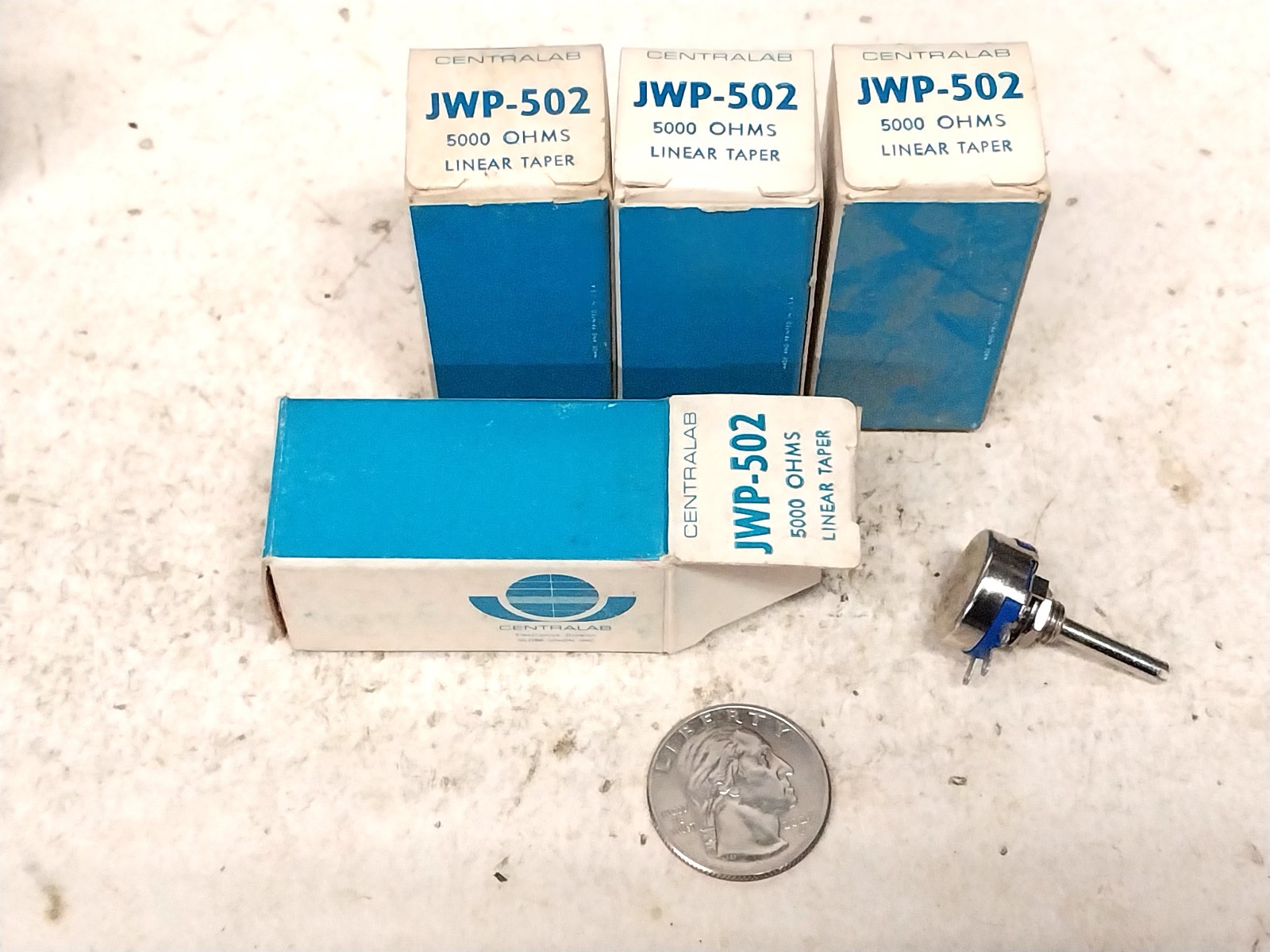 4 New Unused Centralab JWP-502 5K Ohm Pot Potentiometer Old Vintage Ham Radio