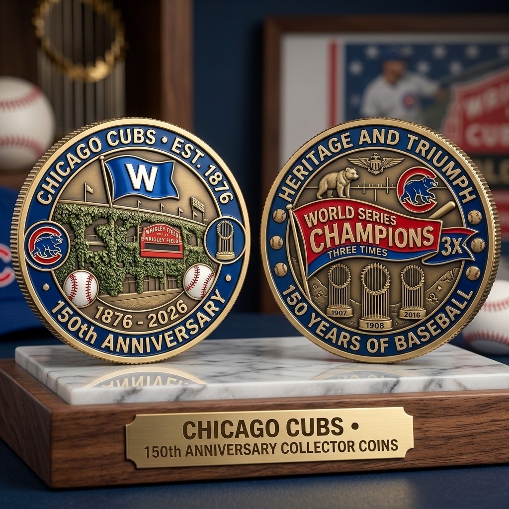 Chicago Baseball Cubs 150th Anniversary 1876 - 2026 Commemorative  Coin EZS221