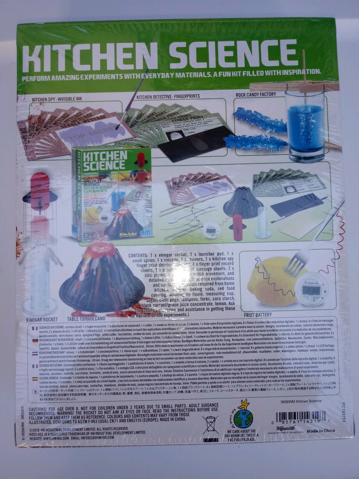 KidzLabs Kitchen Science Experiment Kit Volcano Rocket Electricity NEW