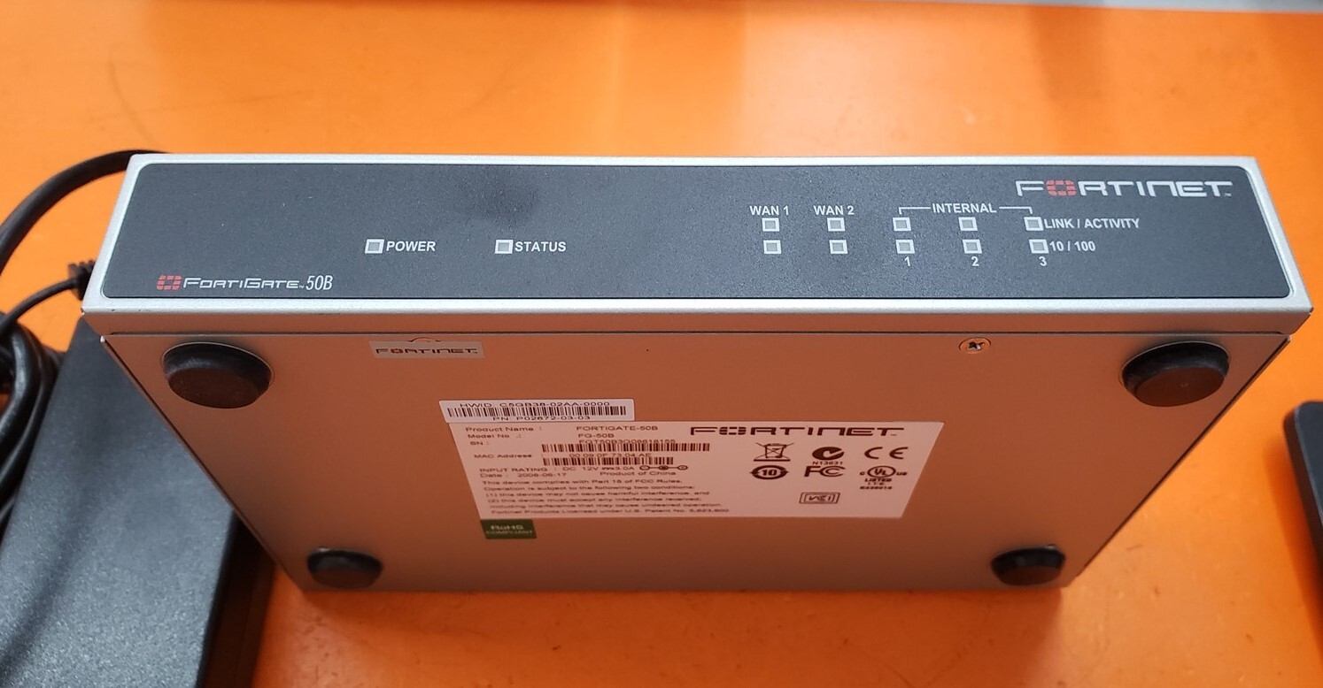 ⭐️⭐️⭐️⭐️⭐️ Fortinet FG-50B Multi-Threat Manager Firewall w Power Supply