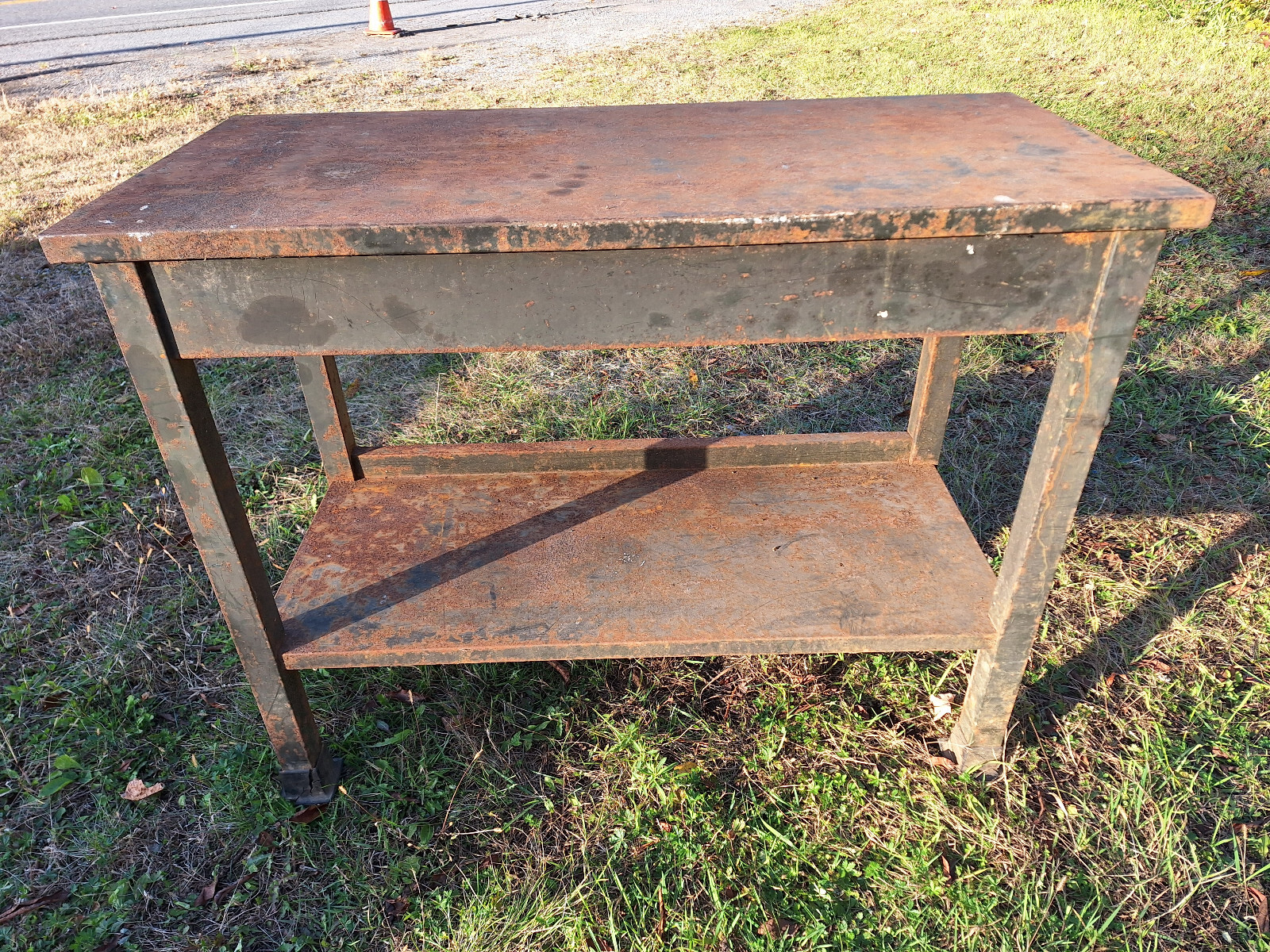 Table bench Industrial Workshop Workbench Shop Vintage Green Paint