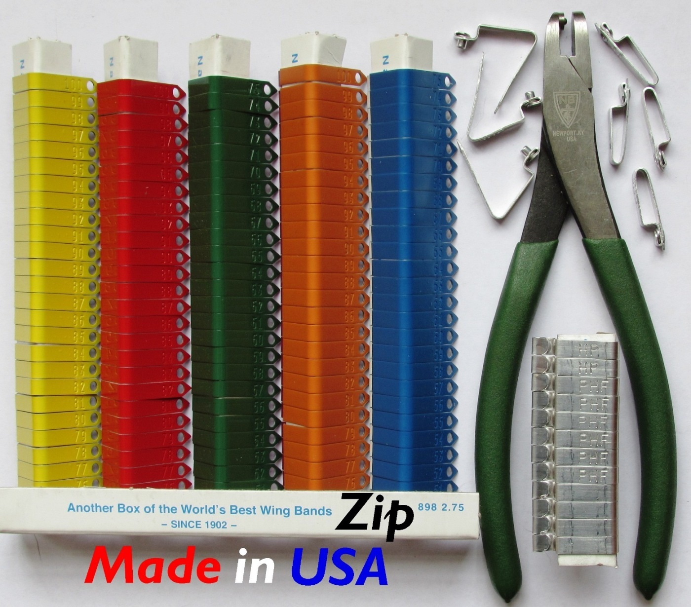 Zip Wing Bands Chicken Poultry Bird Numbered Wing Identification Wing ID Tags