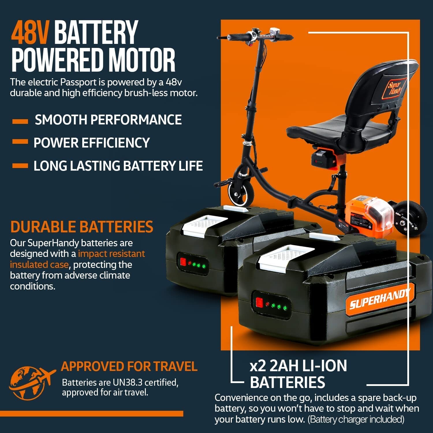 SuperHandy 3 Wheel Folding Mobility Scooter