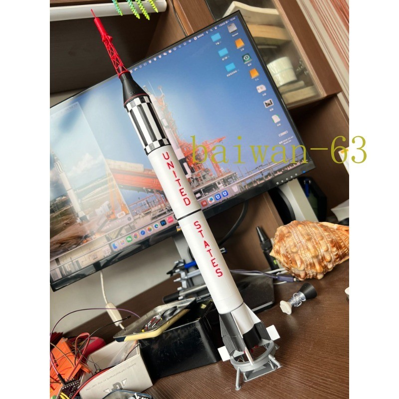 1/60 Mercury-Redstone Launch Vehicle Model - Suborbital Rocket Replica with Base