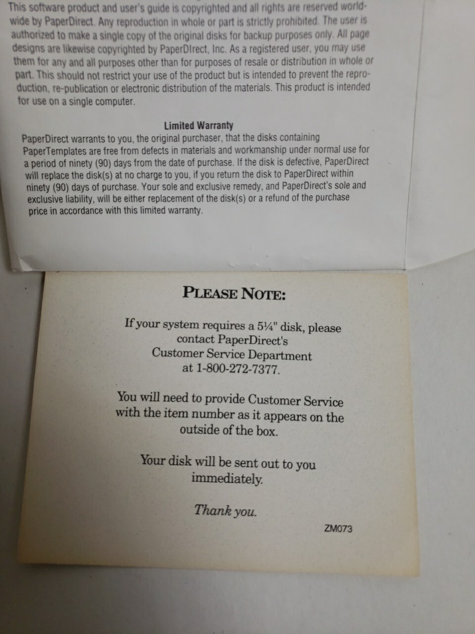 Paper Direct Paper Templates Software 4.5 For DOS RARE
