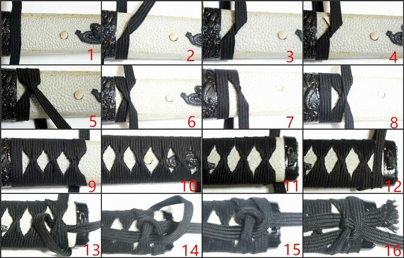 Cotton Silk Leather Sageo Ito for Japanese Samurai Katana Wakizashi Tanto Sword