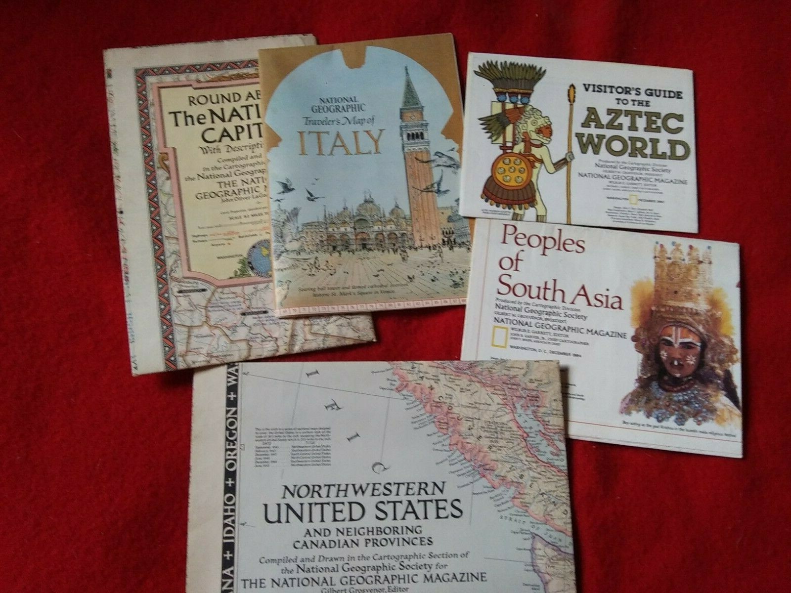5 South Asia Aztec World Italy Nation's Capital NW United States Maps
