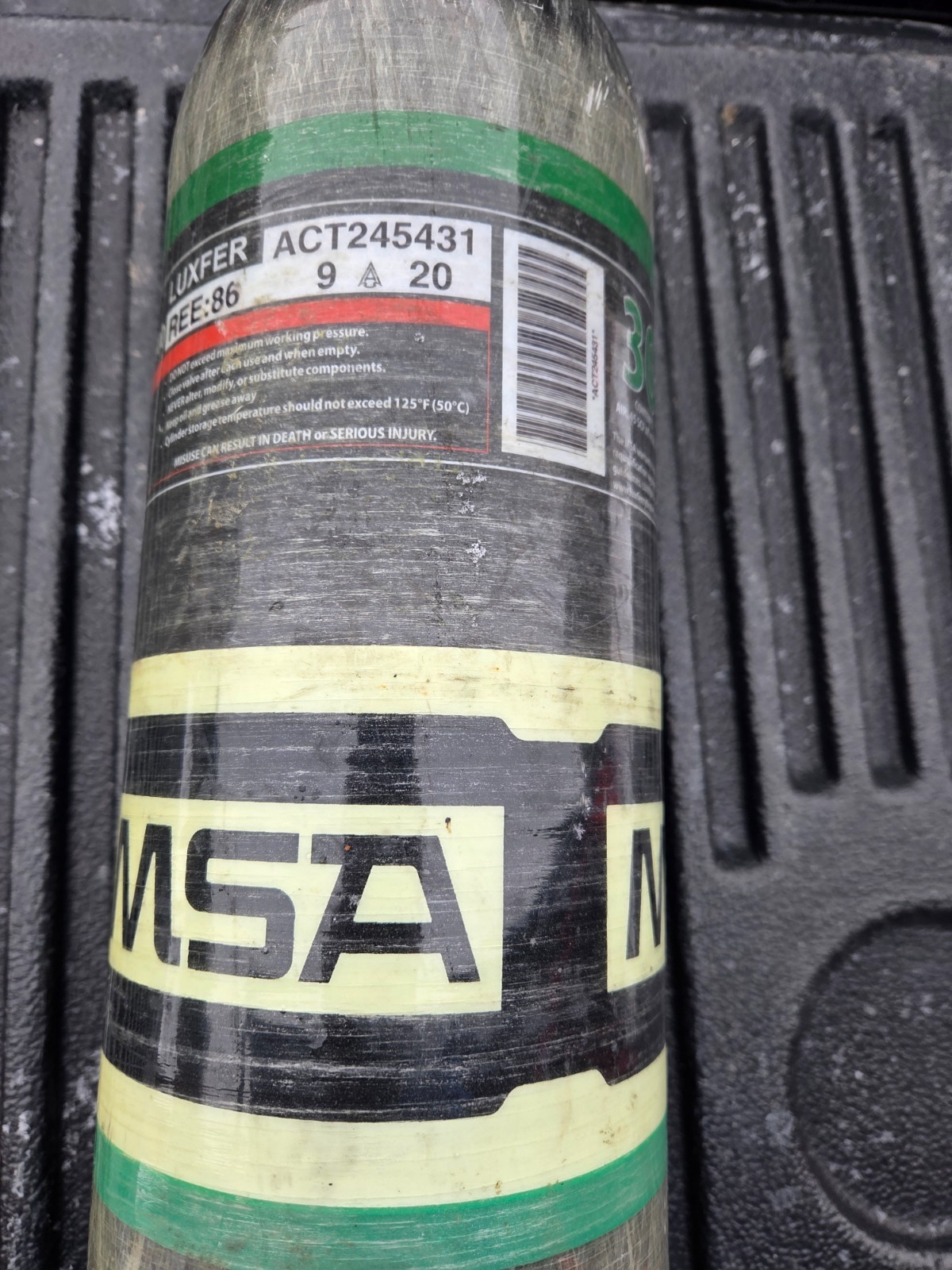 MSA G1 30-Minute 4500 SCBA bottle mfg 9/2020 current hydrostatic test