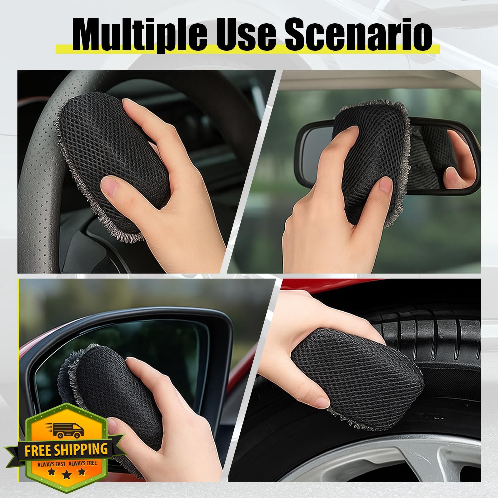 Skrfren 3 PK Tire Shine Applicator Sponges