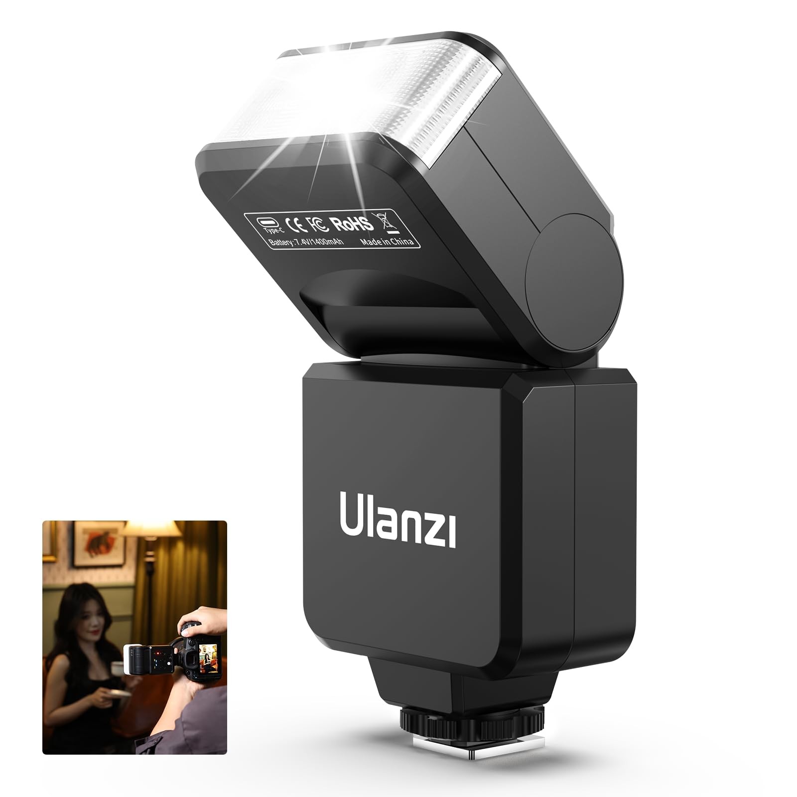 F32 Flash Speedlight 5600K for DSLR Cameras Hot Shoe Mount Rechargeable