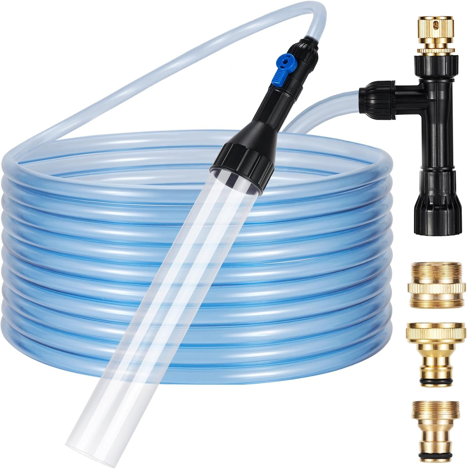Gravel Vacuum for Aquarium Fish Tank Siphon Aquarium Water Changer with Three Me