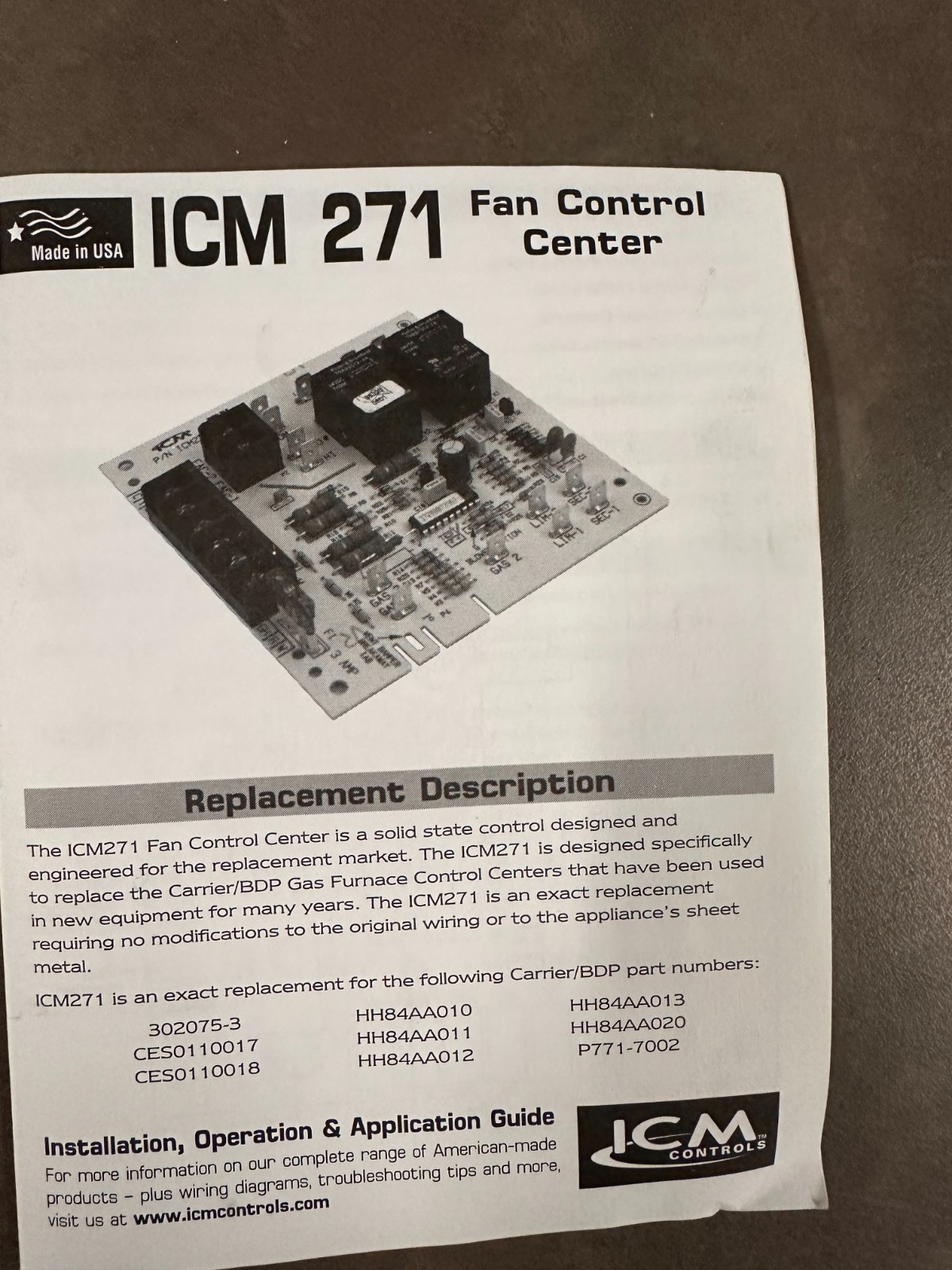 ICM271C, 695-100, CES0110017, L38-651