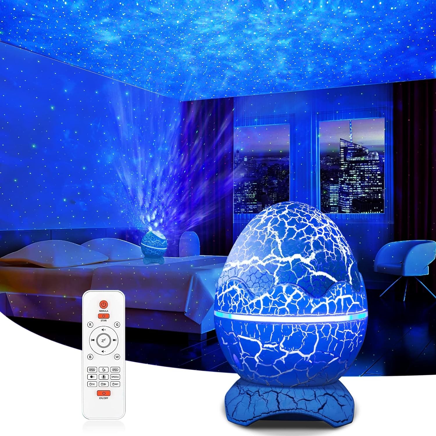 Rossetta Star Galaxy Projector 1.0 for Bedroom, White Noise - Scratch & Dent