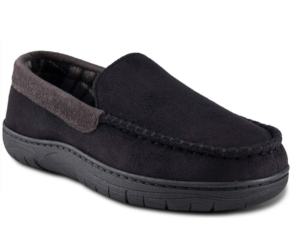 New Haggar Venetian Microsuede Fleece Indoor /Outdoor Moccasin Slippers M 8 - 9