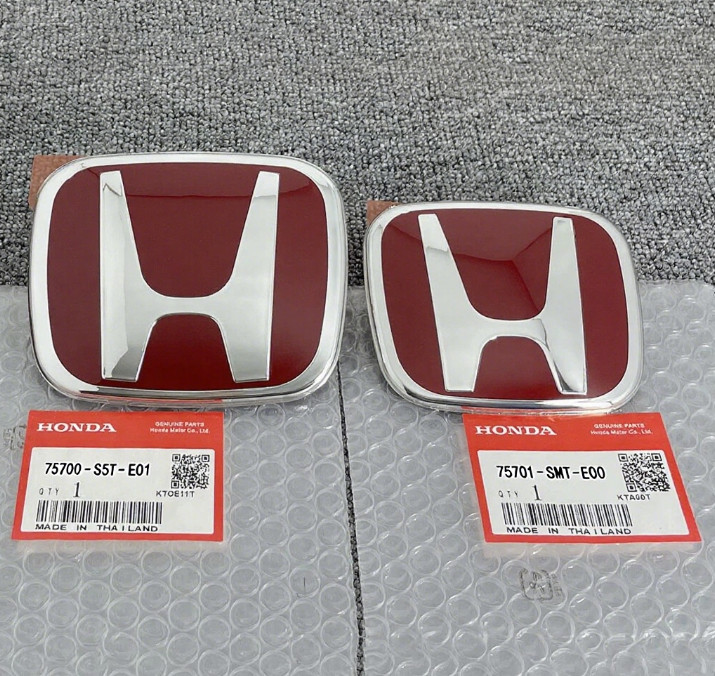 2PCS Front Rear Badge Red H Emblem Logo For Honda Accord EX EX-L LX LX-P 4Dr