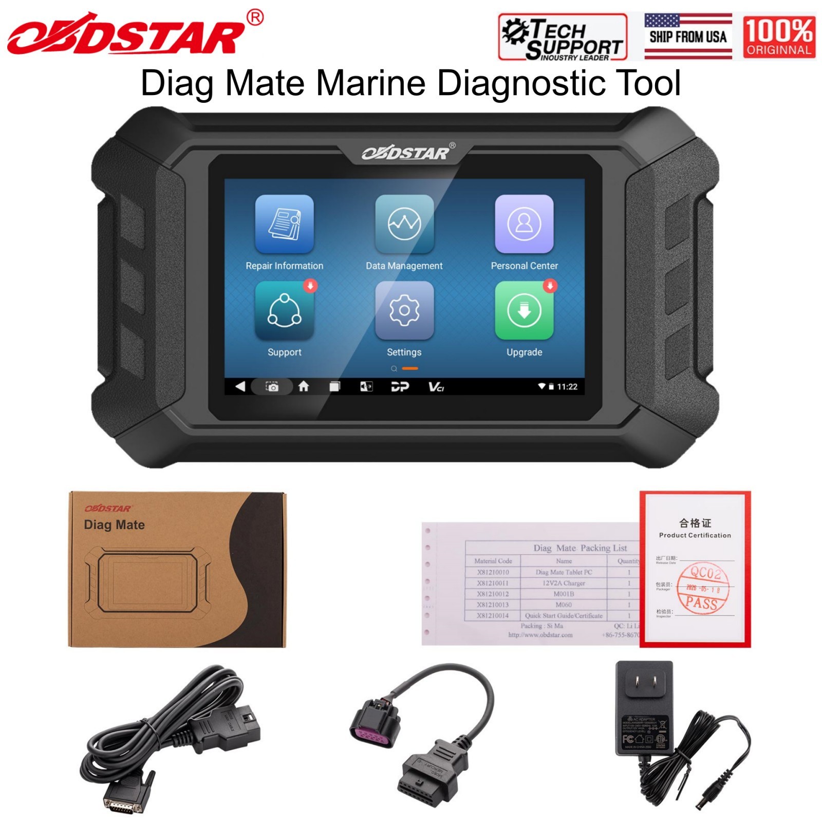 OBDSTAR Diag Mate Marine Diagnostic Scanner Code Reading/ Clearing, Data Flow US